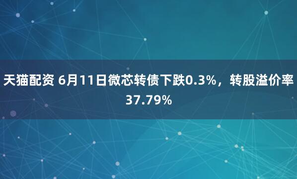天猫配资 6月11日微芯转债下跌0.3%，转股溢价率37.79%