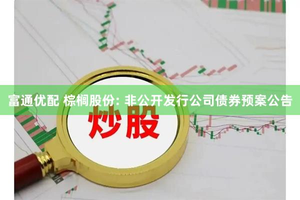 富通优配 棕榈股份: 非公开发行公司债券预案公告