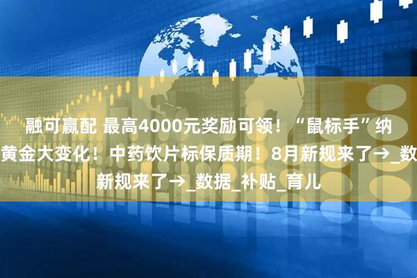 融可赢配 最高4000元奖励可领！“鼠标手”纳入职业病！买黄金大变化！中药饮片标保质期！8月新规来了→_数据_补贴_育儿